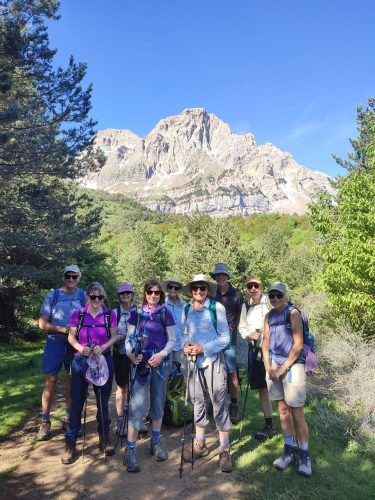 Group with Peña Telera behind